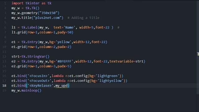 Common events of Tkinter Entry box and differene between Key Press and Key release смотреть онлайн