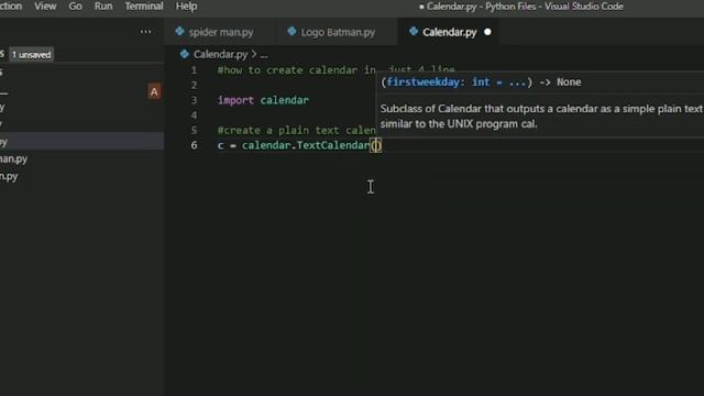 How to create calendar in python only 4 line of code | Begginer смотреть онлайн