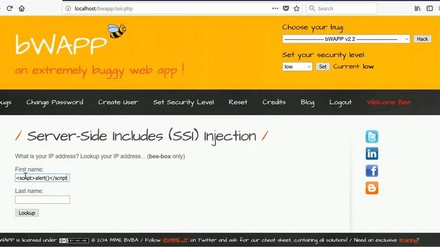 BWAPP - PHP CODE INJECTION, SERVER SIDE INJECTION смотреть онлайн
