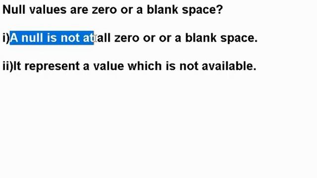 SQL: Null values are zero or blank space смотреть онлайн