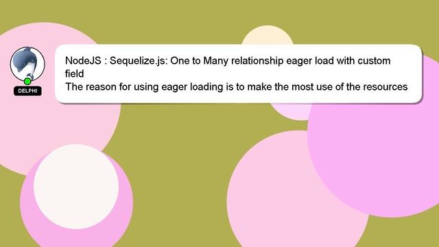 NodeJS : Sequelize.js: One to Many relationship eager load with custom field смотреть онлайн