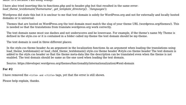 Wordpress: {Check Theme Plugin} text domain does not match the theme's slug смотреть онлайн