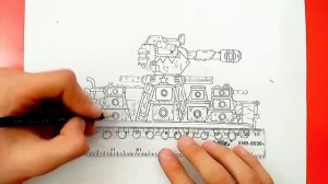 Как нарисовать танк КВ-45 || How to draw a КВ-45 tank
