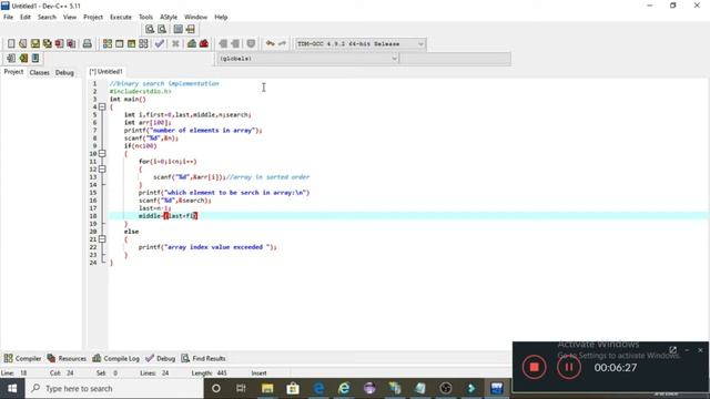 binary search implementation in c programming#edu#cs#vg#vk смотреть онлайн