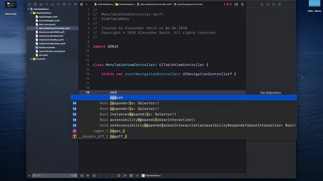 Xcode | Swift | Создание бокового меню смотреть онлайн