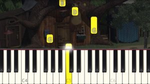 Masha and the Bear - VERY EASY Piano tutorial