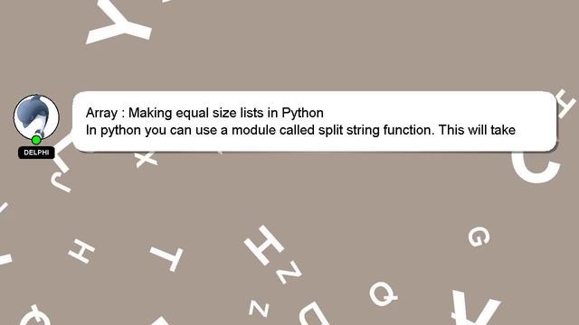 Array : Making equal size lists in Python смотреть онлайн