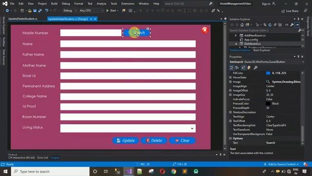 6. Hostel Management System in C# (C sharp) - Update and Delete Students Design and Back End Coding смотреть онлайн