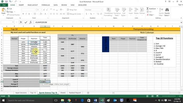 Top 10 Useful Excel Functions for a Sports Scientist смотреть онлайн