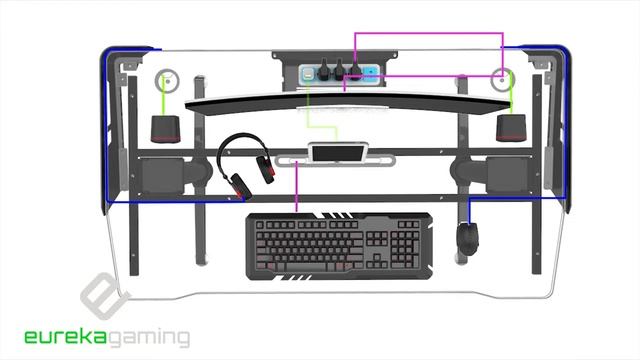 Eureka i1 Gaming Desk - Gaming Computer Desk смотреть онлайн