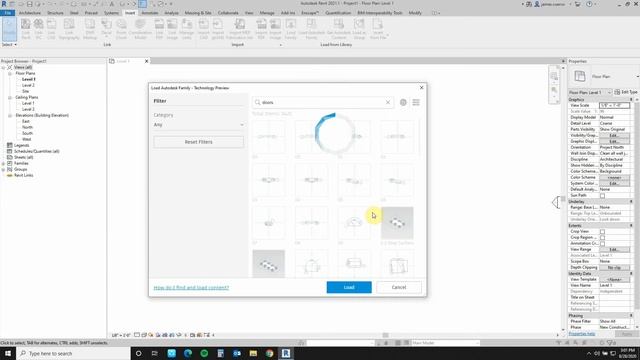 Using the "Load Autodesk Family" Dialog Box in Revit 2021.1 смотреть онлайн