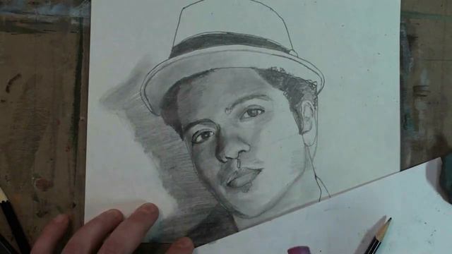 Draw Portrait of Bruno Mars Extended Shading Tutorial смотреть онлайн