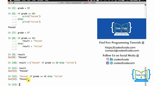 Learn Python | Chapter 03: Control Statements Ep.4: If…else and if…elif…else Statements | CodeOfCod смотреть онлайн