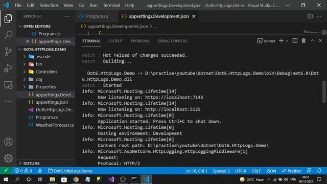 HTTP Logs With 'UseHttpLogging' Middleware[.NET6 Feature] смотреть онлайн