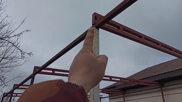 Навес! как я делал два навеса на одной опоре. смотреть онлайн