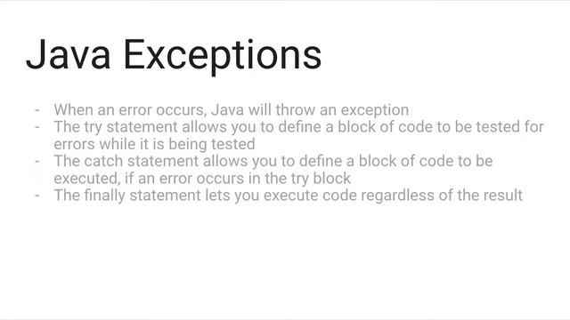 Java Exceptions - Java Tutorial смотреть онлайн