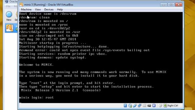 Install MINIX 3 in Virtualbox with Networking смотреть онлайн