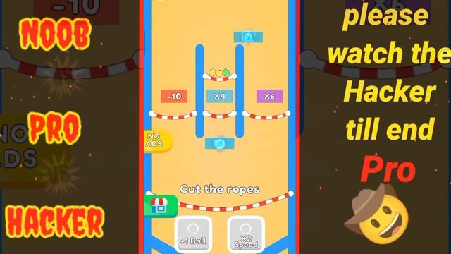 Ropes N Ball |Noob vs Pro vs Hacker in ropes N ball like bounce and collect video games android, iO смотреть онлайн