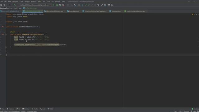 How to Assert Two Lists for Equality Ignoring Order in Java - Using AssertJ смотреть онлайн