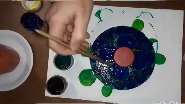 Работа с бросовым материалом "Черепашка". смотреть онлайн