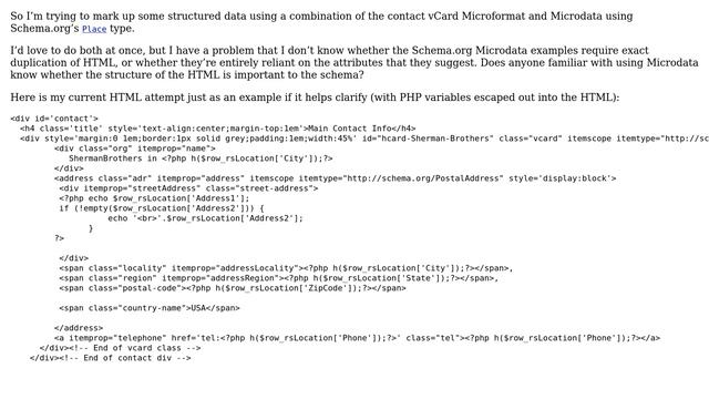 Webmasters: Is the structure of the HTML (e.g., from Schema.org examples) important to Microdata? смотреть онлайн