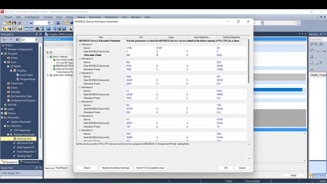 MITSUBISHI FX5U PLC MODBUS TCP IP COMMUNICATION смотреть онлайн