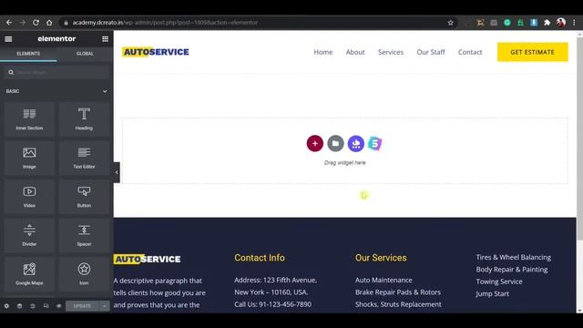 Create Car Maintenance Shop WordPress Website With Elementor | DCreato смотреть онлайн