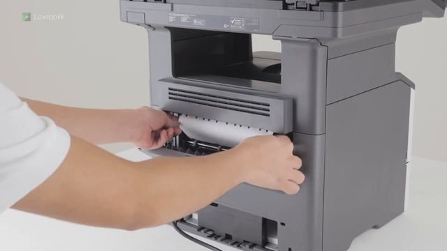 Lexmark XM1246 - Clearing the paper jam in the rear door смотреть онлайн