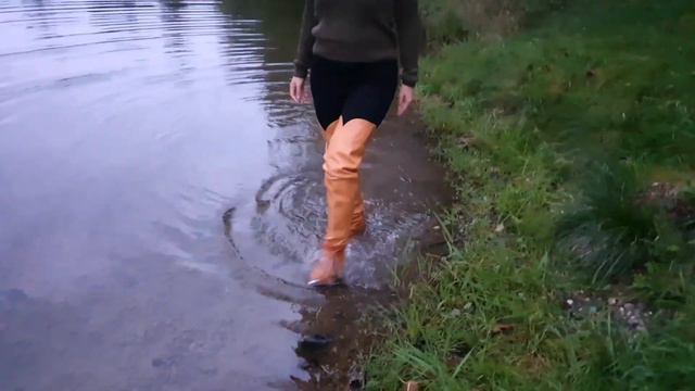 Isabel Marant Leather Overknee Cowboy Boots Wet