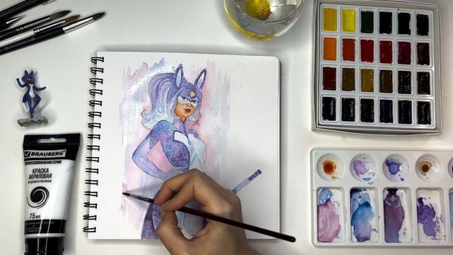 Рисую игрушку из КИНДЕРА (часть 3) | пробую новую акварель | заполняю скетчбук МалевичЪ смотреть онлайн