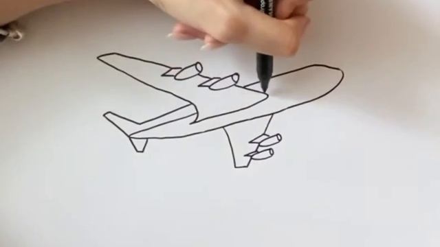 Как нарисовать самолёт смотреть онлайн