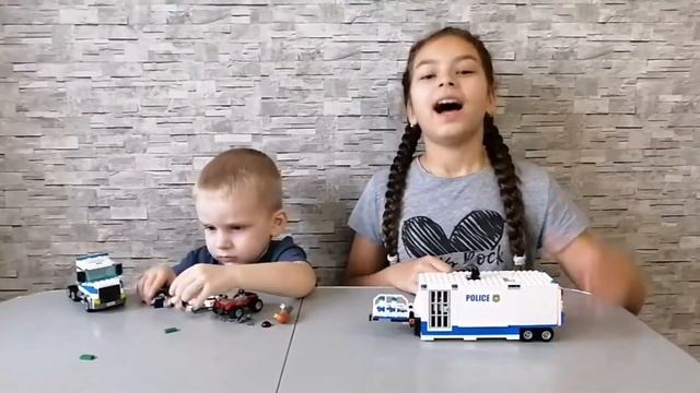 Настя и Максим показывают Лего Сити (Lego City) Полиция смотреть онлайн
