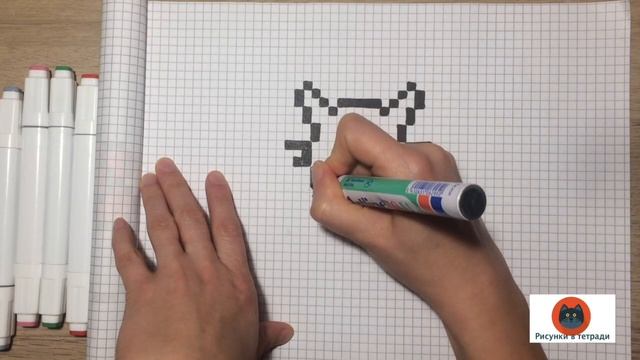 Как нарисовать кота по клеточкам смотреть онлайн