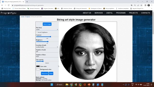 Square String Portrait Template Process | Square Thread Portrait Template Generation | String Artis смотреть онлайн