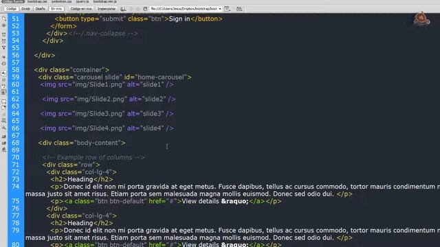 012.- Curso Bootstrap 3. Crear un slideshow. смотреть онлайн