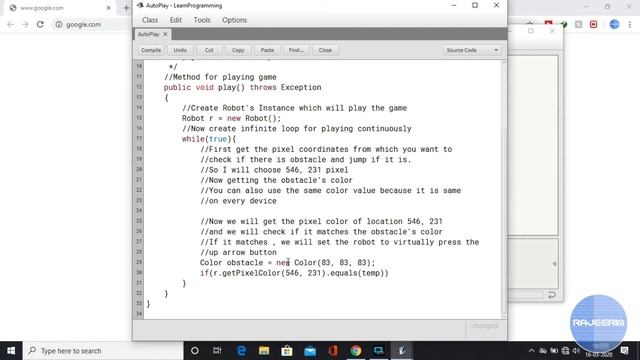 How to make Game Bot for playing Google Chrome's Dinosaur using Java? | Auto Gameplay | RajeeRim смотреть онлайн