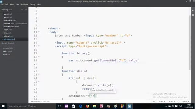 JavaScript Program to Convert Decimal to Binary using Recursion (Hindi) смотреть онлайн