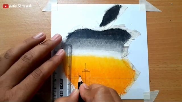 Daily Challenge #10 / New York In Apple /New York Sunset View/ Easy Oil Pastel Drawing/step By Step