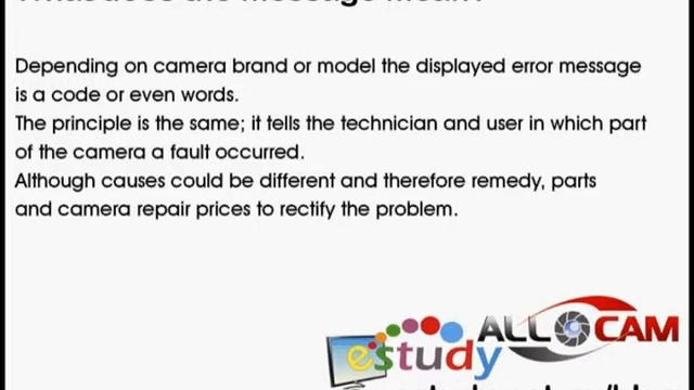 Camera and camcorder repairs, error codes.avi смотреть онлайн