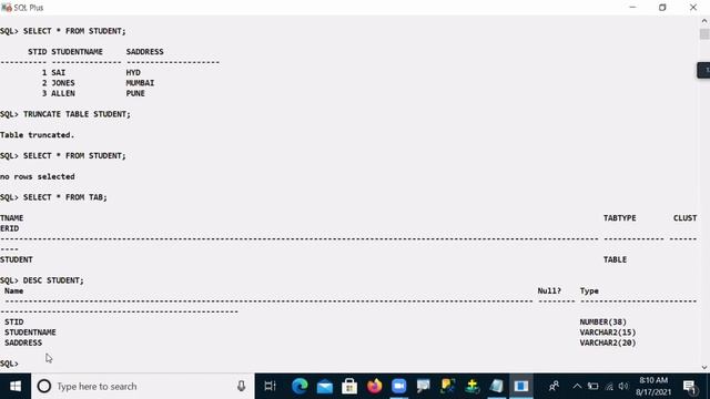 #ORACLE - PL SQL DEVELOPER COURSE - DDL COMMANDS (PART 1) - 11 смотреть онлайн