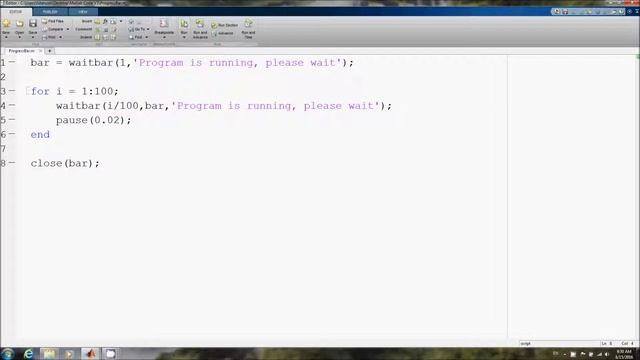 How to write "for loop" to create a "progress bar" in MATLAB смотреть онлайн