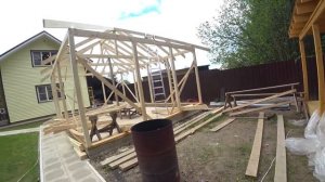 СТРОИТЕЛЬСТВО ДАЧНОЙ БЕСЕДКИ/КАРКАСНАЯ БЕСЕДКА (часть 3)