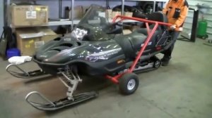 видео тележка для снегохода