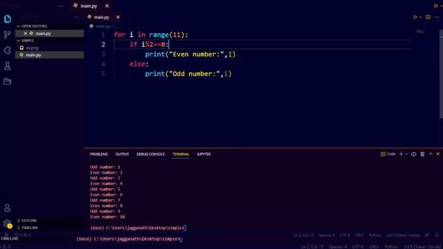 Even and Odd number Program in Python смотреть онлайн