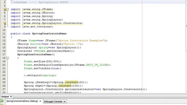 Java Programming Tutorial -SpringLayout.Constraints-14- public void setConstraint(String edgeName , смотреть онлайн
