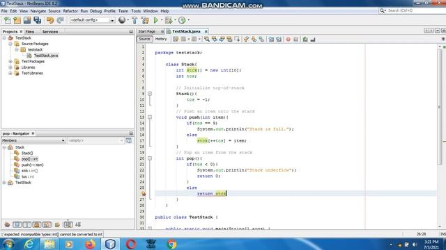 Java the complete Reference Ninth Edition (Chapter 6) Example (8) Stack Class смотреть онлайн