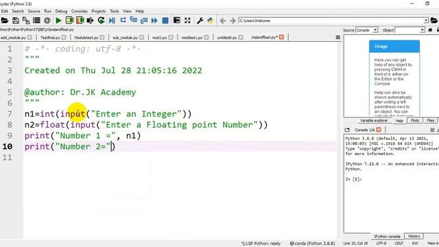 Python Program to add an integer and a floating point number || Type Conversion in Python Lecture 1 смотреть онлайн