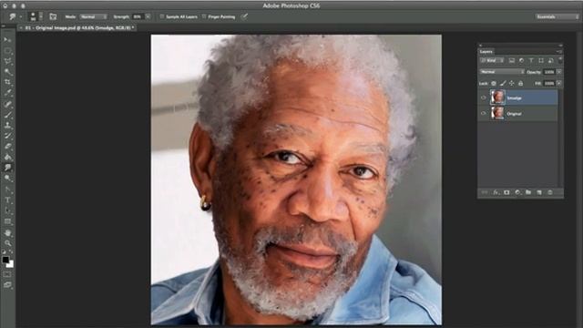 Smudge Painting Effect | Morgan Freeman | Adobe Photoshop Tutorial смотреть онлайн