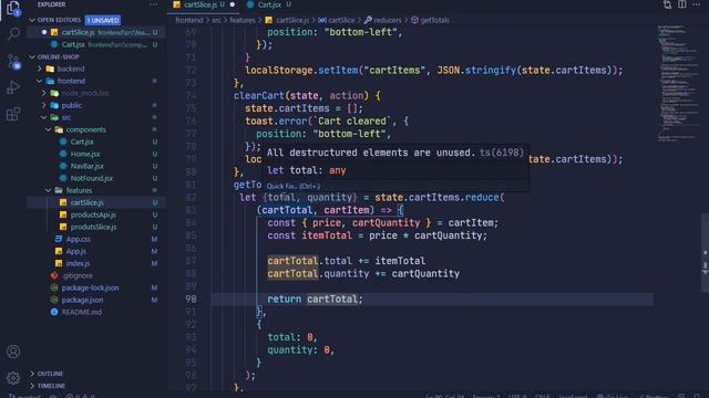 Complete Shopping Cart ? - 18 Calculate the Subtotal | React and Redux Toolkit Course ? смотреть онлайн