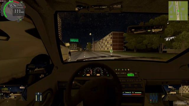 Ночные шашки по городу VAZ 2114 City Car Driving смотреть онлайн